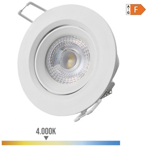 DOWNLIGHT LED EMPOTRABLE REDONDO 5W 4000K LUZ DIA COLOR BLANCO Ø9cm EDM