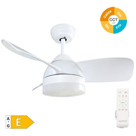 Ventilador techo Namuno con luz CCT regulable y mando Ø71 3 aspas DC Blanco (1/5)