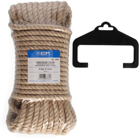 MADEJA 15m CUERDA NATURAL YUTE BIO. 3 CABOS. CALIBRE 8m EDM