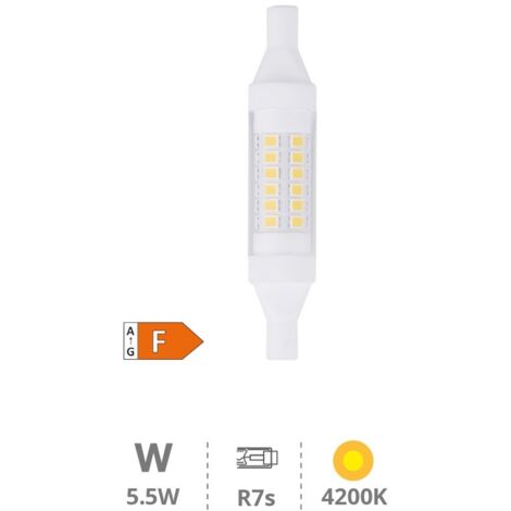 Bombilla LED lineal R7s 360º 78mm 6W 600lm 4200K GSC 2004819