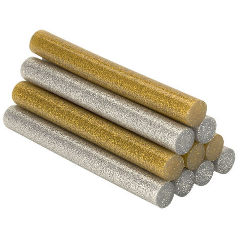 Barras de cola decoración y hobby ø12x95mm purpurina dorado+plateado 430206 blister 12 unid. salki