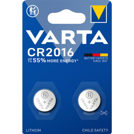 Pila Botón Litio CR2016 3V Ø20mmx1.6mm Blister2Unid Varta