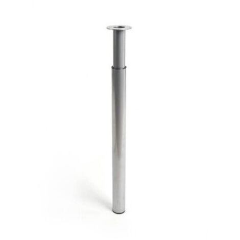 Pata extensible cilíndrica de acero en color aluminio mod.406e. altura 71/110m rei