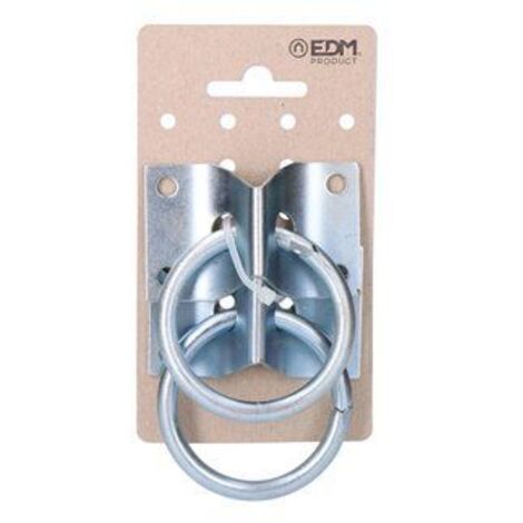2 ANILLAS APARCA PERROS CON PLACA 70x5mm CROMADAS EDM (1/2)