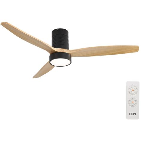 Ventilador de techo inteligente con aspas de madera luz led 3000/4000/6000k, 3cct, kara potencia: 30w edm (1/5)