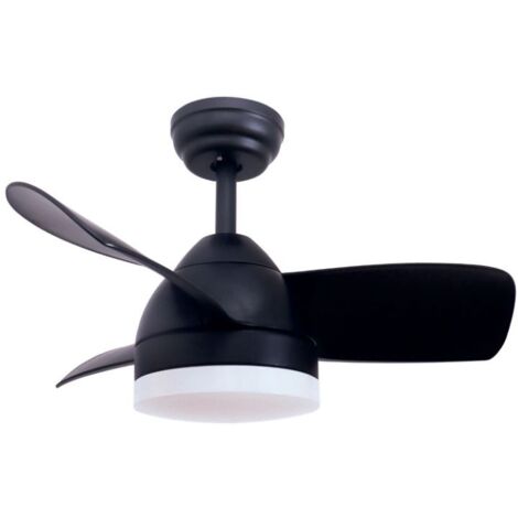 Ventilador techo Namuno con luz CCT regulable y mando Ø71 3 aspas DC Negro (1/5)