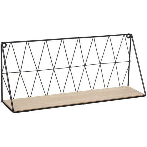 Atmosphera Estante de Pared de Metal Enrejado Negro, cm