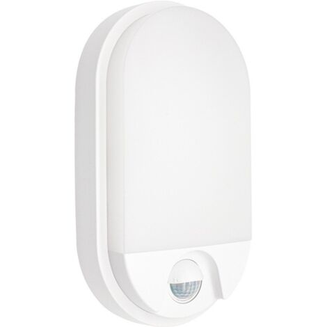 GSC – Aplique ovalado LED 15W con sensor de movimiento – IP54 resistente al agua – Luz blanca fría 6000K – Alcance 9m – Ideal para exteriores (1/5)