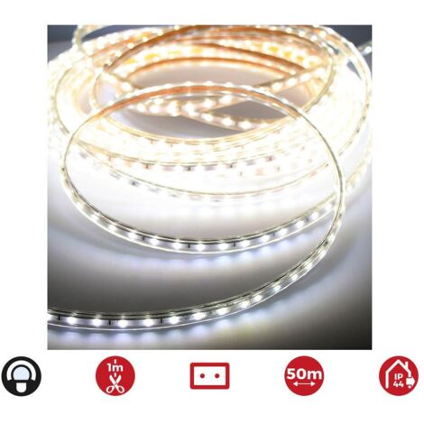 Tira de led 50m. 12mm grosor 60 leds/m 4,2w/m blanco frio 6.400k ip44 edm 220-240v (uso interior-exterior) (1/2)