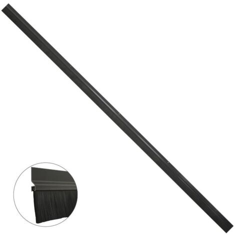Burlete Para Puertas De Garaje Aluminio Negro Con Cepillo 2,5 m. Cepillo De Puerta, Burlete Garaje, Burlete Cepillo Cochera