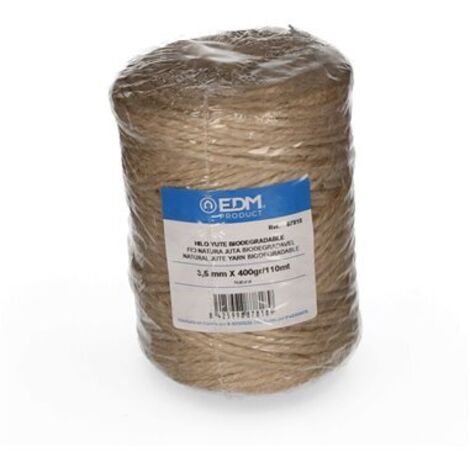 Cordel yute natural 3 cabos calibre 3,5 mm x 110 m