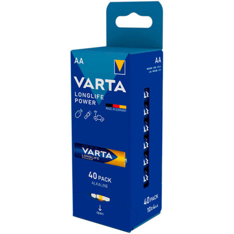 Pila varta longlife power aa - lr06 (pack 40 unid. granel) 6x5x14cm