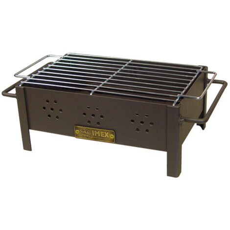 Barbacoa de sobremesa con parrilla cincada 31x21x14cm imex el zorro