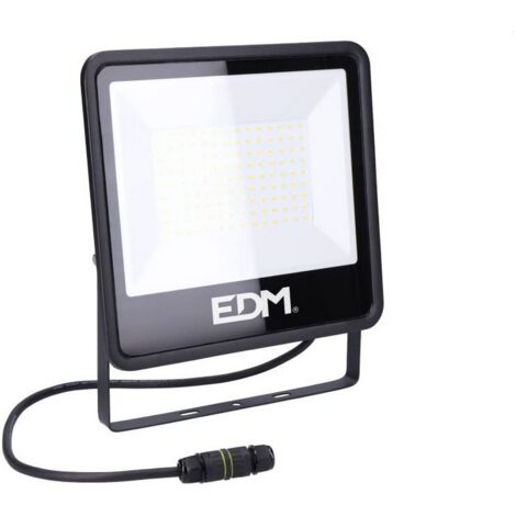 Foco proyector led 100w 8200lm 6400k luz fria black series 24,6x22,8x2,9cm edm (1/5)