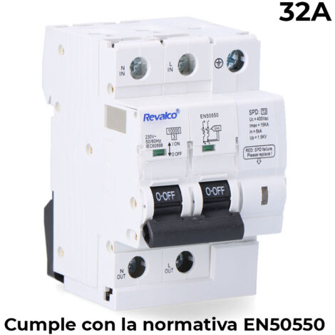 IGA 2P 32A C 10KA PROTECTOR DE SOBRETENSION PERMANENTE SEGUN NORMATIVA EN-50550 Y TRANSITORIO 5-15KA 275V (1/3)