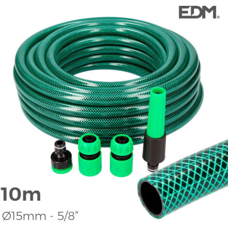 KIT MANGUERA JARDIN BASIC LINE Ø INTERIOR 15mm Ø EXTERIOR 19mm (5/8) - ROLLO 10m CON ACCESORIOS EDM