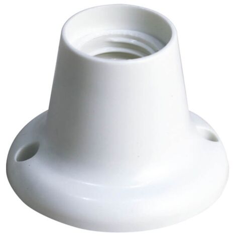 Portalámparas casquillo E27 de color blanco, termoplástico Máx. 40W 4A 250V, recto
