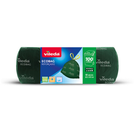 BOLSA BASURA ECOBAG 100L 100% RECICLADA 10 SACOS 169307 VILEDA (1/2)