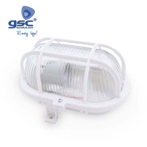 Aplique ovalado exterior PVC E27 60W 230V Blanco GSC 0700152