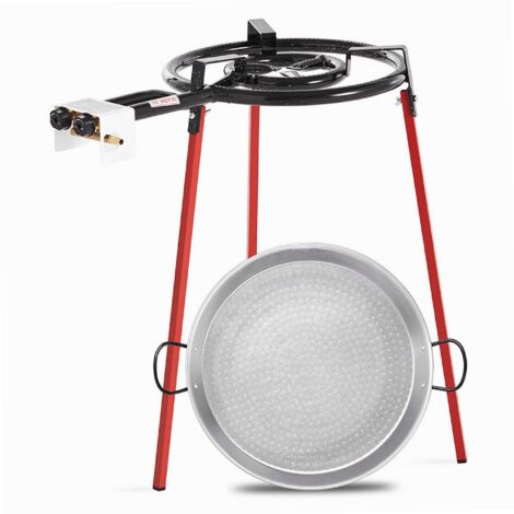 Set paellera pulida ø46cm con tripode y quemador de gas 400mm vaello