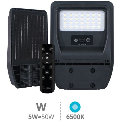 Farola Solar LED Buat 5W 6500K con Sensor de Movimiento y Crepuscular IP65 (1/5)
