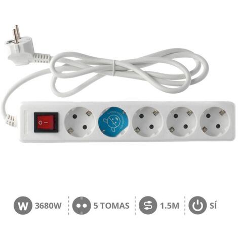 Base múltiple de 5 tomas (5T) con cable eléctrico serie standard