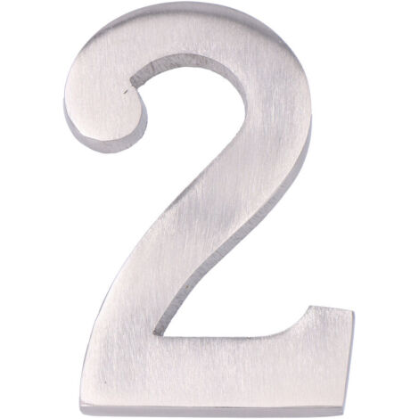 NUMERO 2 NIQUEL MATE 10cm FIJACION INVISIBLE EDM