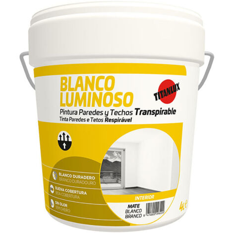 Pintura paredes y techos interior blanco mate luminoso 4 l 03h000104