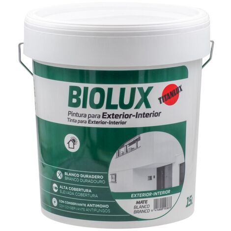 PINTURA PLASTICA INTERIOR-EXTERIOR MATE BIOLUX 4L TITAN A62000804