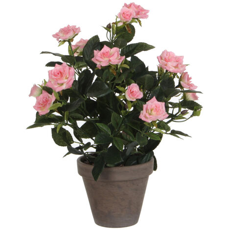 ROSAL COLOR ROSA PVC CON MACETA GRIS
