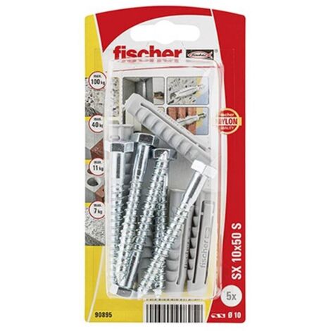 BLISTER TACO+TORNILLO FISCHER SX 10x50mm SK NV 5 unid. 90895