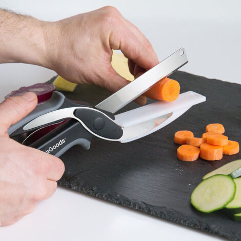 El CuchilloâTijera con Mini Tabla de Cortar Integrada Scible InnovaGoods es un utensilio de cocina innovador que combina la eficacia de un cuchillo (1/5)
