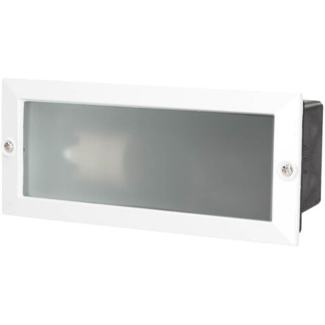 Aplique rectangular blanco empotrable pared E27 60W N-Caja emp.inc