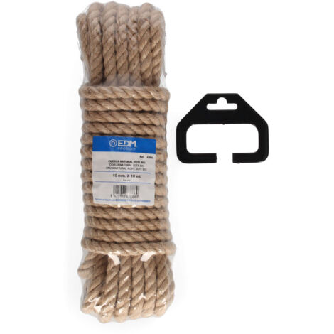 Madeja 10m cuerda natural yute bio. 3 cabos. calibre 10mm edm