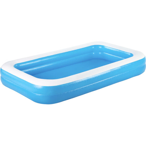 Bestway – Piscina hinchable autoportante rectangular 305x183x46 cm – Vinilo resistente – 2 anillos – Para niños +3 años – Fácil desinflado con válvula (1/5)