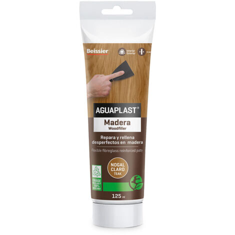 Masilla reparadora para madera de color Nogal claro (125ml) AGUAPLAST 24906