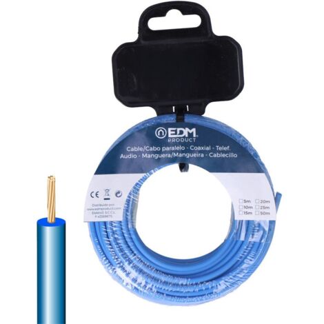 Carrete cablecillo h07z1-k 6,00 mm² azul, 15 m (1/2)