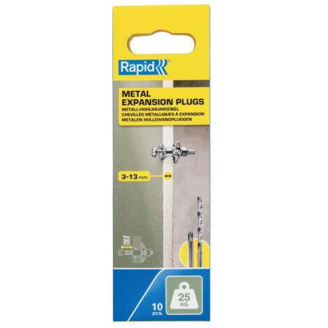 Blister 10 unidades taco de expansión metálico ø8x32 tornillo m4x40 5001546 rapid