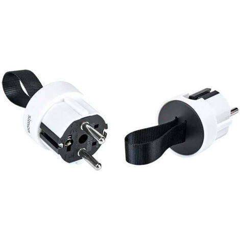 Clavija extraplana 2p+tt schuko salida lateral 16 a 250 v facil extraccion, blanca (1/2)