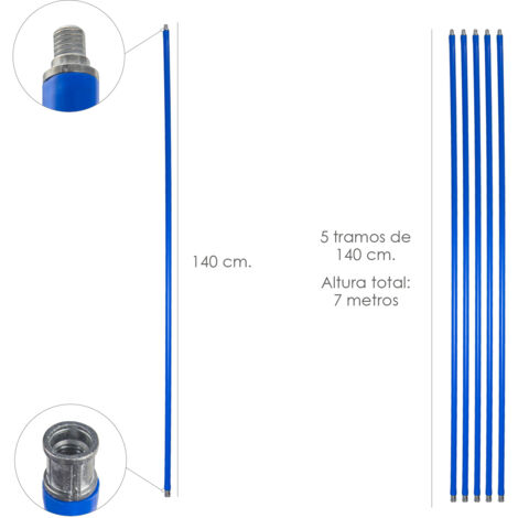 Mastil Deshollinador 5 tramos de 140 cm. (7 metros x Ø 20 mm.)