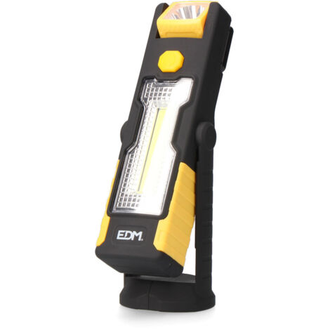 LINTERNA LED COB XL DOBLE FUNCION 1LED 3W + 1 LED 1W CON GANCHO + IMAN 3xAAA (PILAS INCLUIDAS) EDM (1/5)