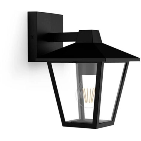 Aplique exterior kinno, negro, tipo farola, e27, 25 w, sin bombilla, luz hacia abajo