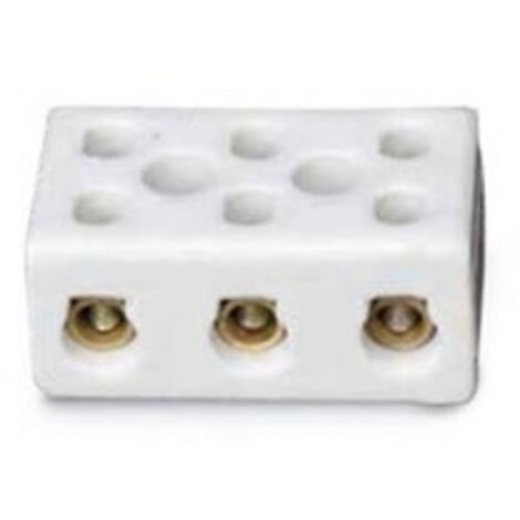 Regleta de conexión. cerámica de 3 polos 16mm2 30A.