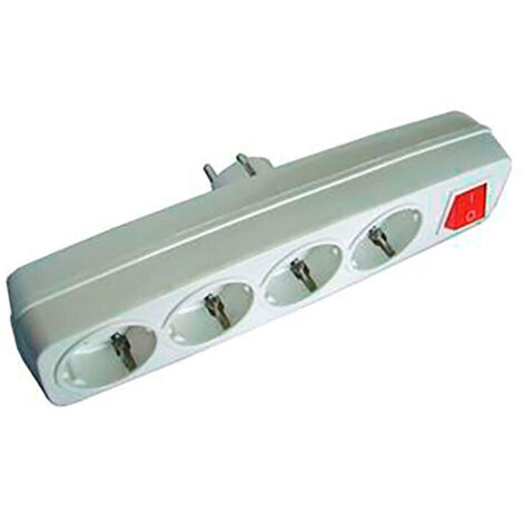 Multiconector 4 tomas 2p + t 16 a 250 v con interruptor luminoso, blanco (retractilado) (1/2)