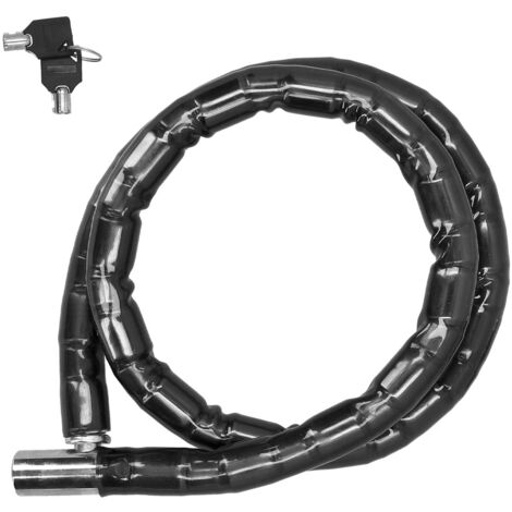 Candado pitón blindado para moto con llave de tubo Ø25mm x 120cm fabricado en acero con cubierta de PVC (1/5)