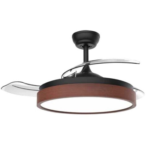 Ventilador techo Ranta con luz CCT regulable y mando Ø107 3 aspas retráctiles DC Negro (1/5)