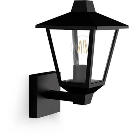Aplique exterior kinno, negro, tipo farola, e27, 25 w, sin bombilla, luz hacia arriba (1/3)