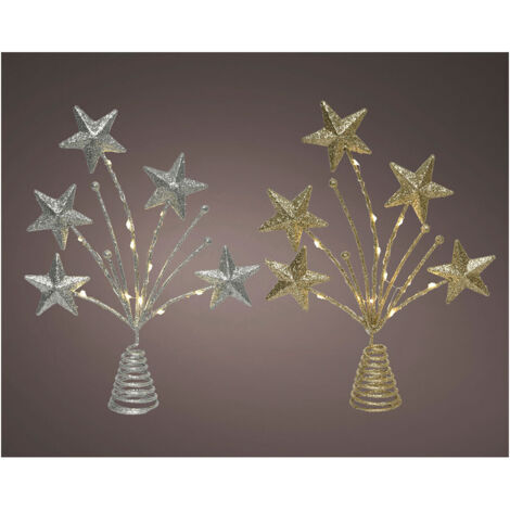 Adorno para copa árbol de navidad estrella 5x21x31cm 12 leds colores surtidos (1/5)
