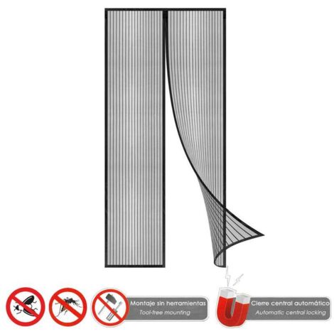 Cortina Mosquitera Cierre Magnetico 120 x 240 (Alt.) cm. Negra