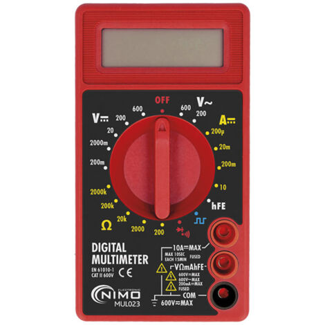 MULTIMETRO DIGITAL 3 1/2 DIGITOS CAT.II 600V NIMO (1/2)